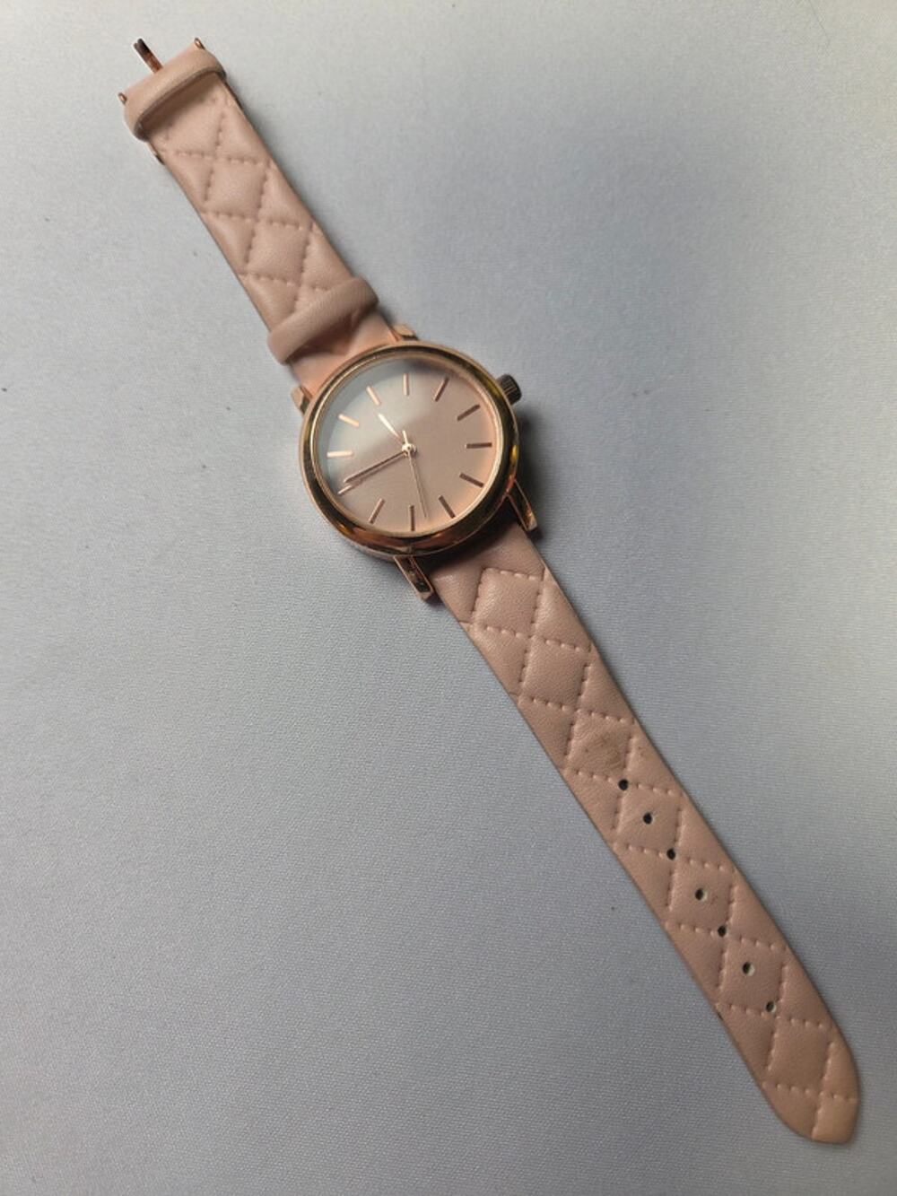 Pink and gold watch